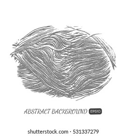 Large gray ball of for knitting on a white background. Monochrome colors.