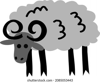 Ram Curly Horns Images, Stock Photos & Vectors 