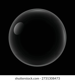 Grande esfera gris brillante con Pequeña esfera unida en el lado izquierdo efecto de degradado gris oscuro en la superficie