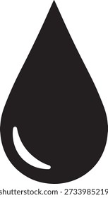 Large gray teardrop shape with white curved cutout on transparent background