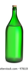 large green bottle with white wine vector