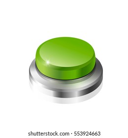 large green button on a white background