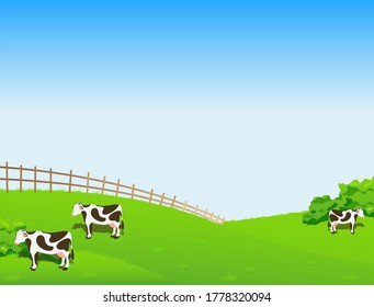 Large and green cattle and pasture farms