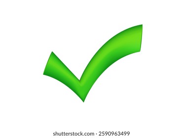 A large green check mark icon, symbolizing confirmation, approval, or success in tasks.