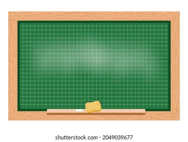 Large green checkered board. Used for writing and problem solving. Education concept. Back to school. Business. Job. Office tools.