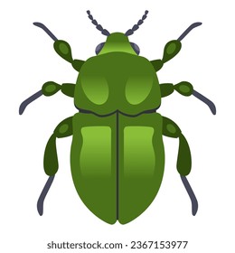 large green dung beetle. flat vector illustration svg