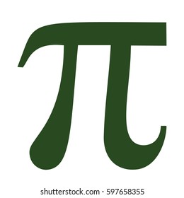 Large green Pi vector icon. 