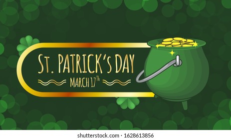 Large Green Pot Filled with Golden coins