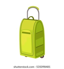 Large Green Suitcase On Wheels With Telescopic Handle Item From Baggage Bag Cartoon Collection Of Accessories