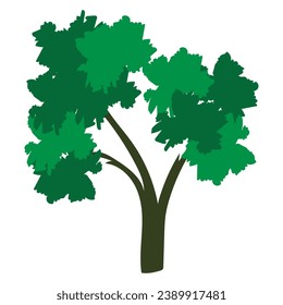 Large Green Tree Vector Illustration isolated in white background
