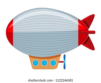 Una gran ilustración blimp gris y rojo