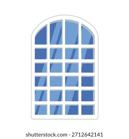 Grande ilustración de la casa de ventana de rejilla