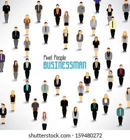 a large group of businessmen gather together vector icon design