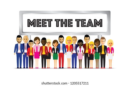 large group of different people in a team