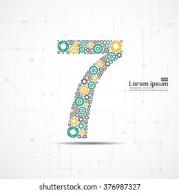 Large group of gear in number seven form