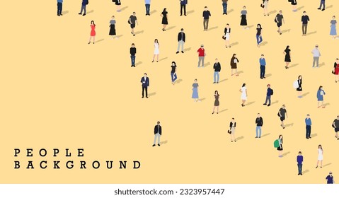 A large group of people. People background. Big people crowd. Diverse people group. Flat vector illustration isolated on background.