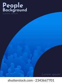 Large group of people background. People crowd concept. Vector illustration