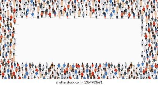 Large group of people background. Vector illustration