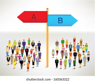 a large group of people finding solution vector design