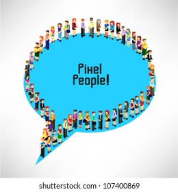 a large group of people gather and queuing up together vector icon design