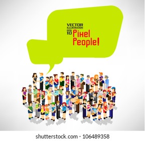 A Large Group Of People Gather Together Vector Icon Design