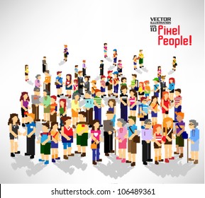 A Large Group Of People Gather Together Vector Icon Design