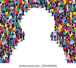large group of people in human form. Vector illustration