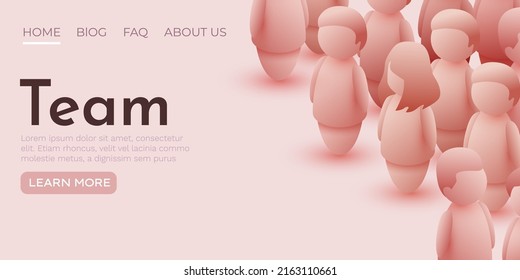 Large group of people landing page. People crowd concept. Vector illustration