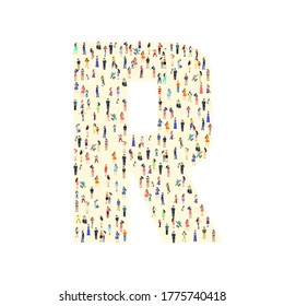 Large Group People Letter R Form Stock Vector (Royalty Free) 1775740418 ...