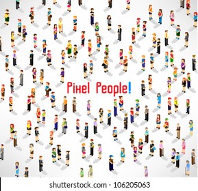 A Large Group Of People Meeting Together Vector Icon Design