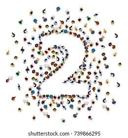 Large group of people in number 2 two form. People font . Vector illustration