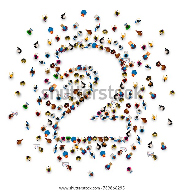 Large Group People Number 2 Two Stock Vector (Royalty Free) 739866295 ...