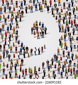 A large group of people in number 9 nine form. People font. Vector seamless background