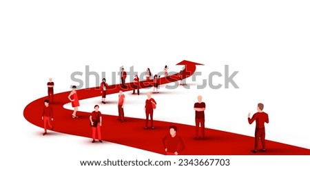 Large group of people on arrow, business, and technology. Vector illustration