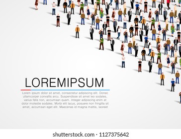 Large group of people on white background. Vector background