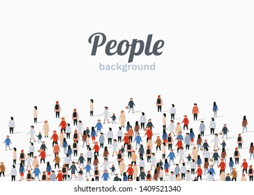 Large group of people on white background. People communication concept. Vector illustration