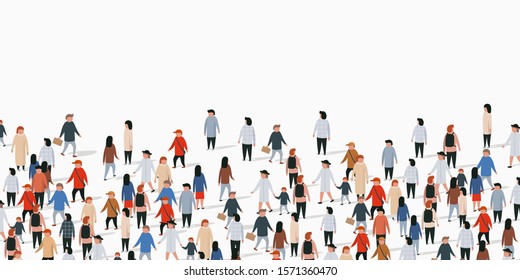 Large group of people on white background. People communication concept. Vector illustration