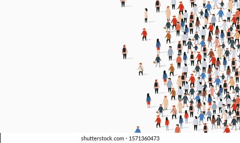 Large group of people on white background. People communication concept. Vector illustration