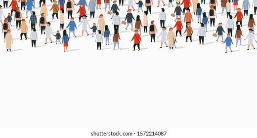Large group of people on white background. People communication concept. Vector illustration