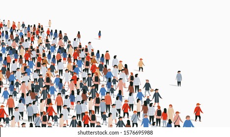 Large group of people on white background. People communication concept. Vector illustration