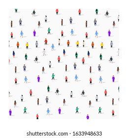 Large group of people on white background. People communication concept. Vector illustration