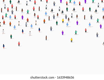 Large group of people on white background. People communication concept. Vector illustration
