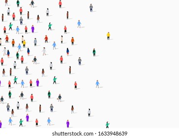 Large group of people on white background. People communication concept. Vector illustration