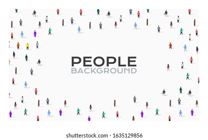 Large group of people on white background. People communication concept. Vector illustration
