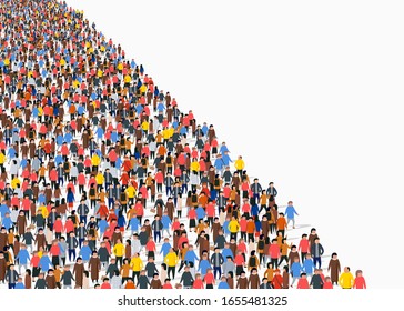 Large group of people on white background. People communication concept. Vector illustration