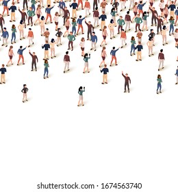 Large group of people on white background. People communication concept. Vector illustration
