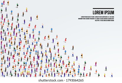 A large group of people on white background. People crowd background. Vector illustration