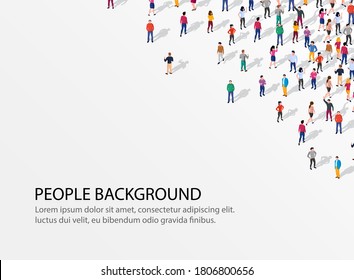 Large group of people on white background. People communication concept. Vector illustration
