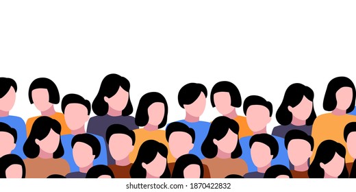 Large group of people on white background. People communication concept. Vector illustration