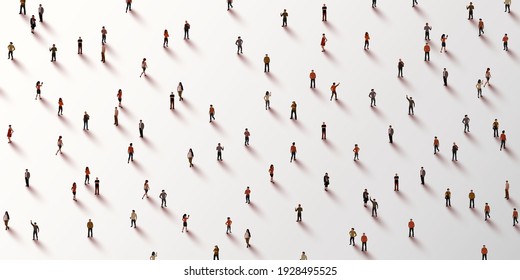 Large group of people on white background. People crowd concept. Vector illustration